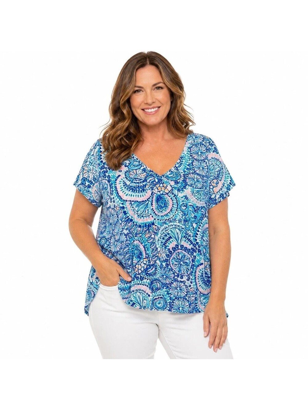 Lilly Pulitzer Etta Short-Sleeve V-neck Top